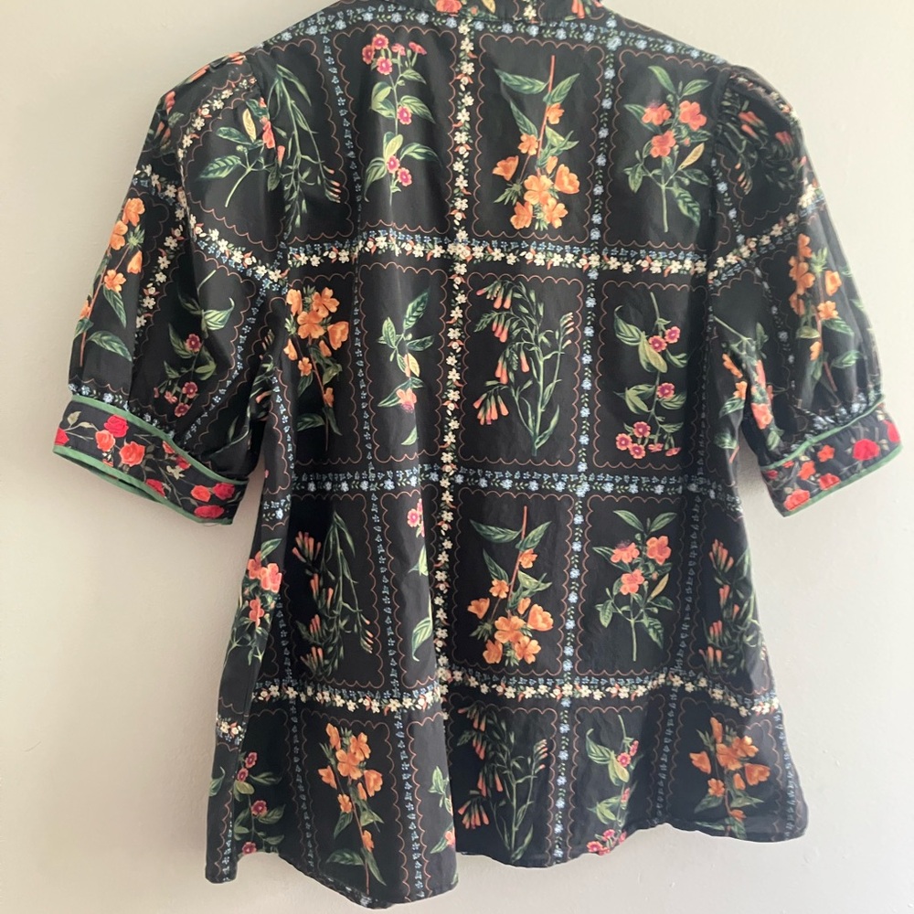 entro Black Blouse with Red and Pink Floral Print - Picture 6 of 9